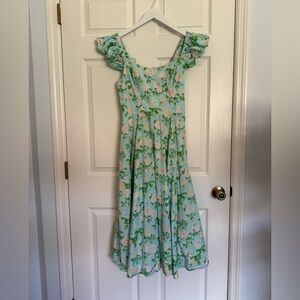 Hill House Women’s Dress in Green and White Floral
